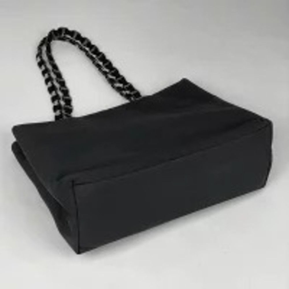 Salvatore Ferragamo Bag Canvas Chain Tote Shoulder Vara Black